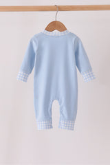 Blue skeleton print romper