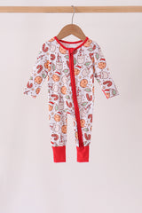 Red milk cookie bamboo romper