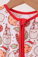 Red milk cookie bamboo romper