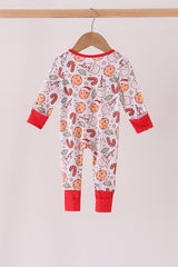 Red milk cookie bamboo romper