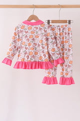 Pink milk cookie bamboo ruffle pajama set
