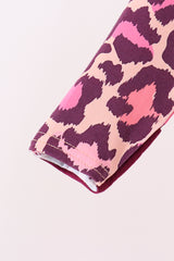 Pink leopard bamboo zipper romper