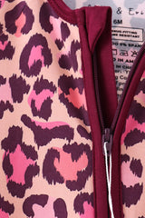 Pink leopard bamboo zipper romper