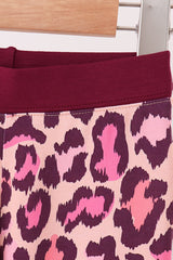 Pink leopard bamboo pajama set