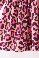 Pink leopard bamboo pants set