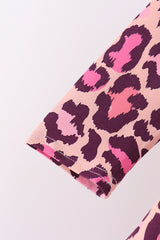 Pink leopard bamboo pants set