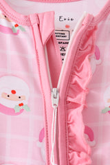 Pink Santa Zip Bamboo Romper