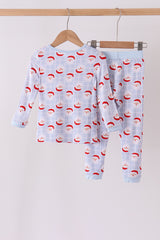Blue Santa Claus Bamboo Pajama Set