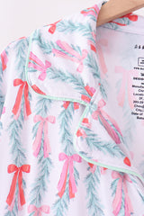 Green bow christmas tree bamboo mom's gown