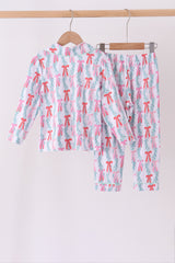 Green bow christmas tree bamboo pajama set