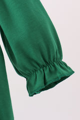 Forest bow smocked ruffle bubble