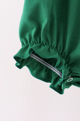 Forest bow smocked ruffle bubble