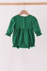 Forest bow smocked ruffle bubble