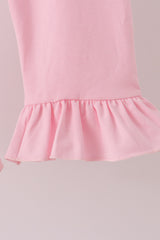Pink pumpkin ruffle pants set
