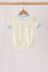 Yellow stripe pumpkin embroidery bubble