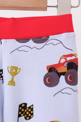 Blue Racing Car Bamboo Pajama Set