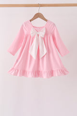 Pink nutcracker embroidery ruffle dress