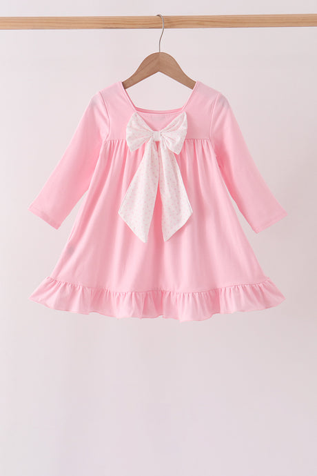 Pink nutcracker embroidery ruffle dress