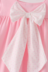 Pink nutcracker embroidery ruffle dress