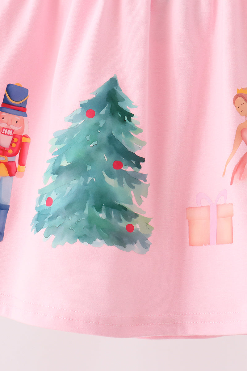 Pink nutcracker embroidery ruffle bloomer set