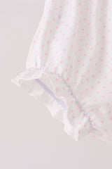 Pink nutcracker embroidery ruffle bloomer set