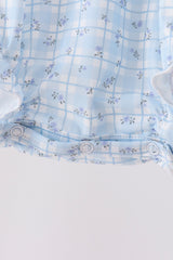 Blue bow embroidery bubble