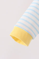 Blue Excavator Applique Stripe Romper