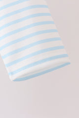 Blue Excavator Applique Stripe Top