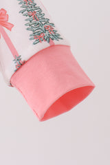 Pink Christmas Tree Bow Romper