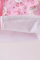 Pink Goose Bow ruffle Raincoat