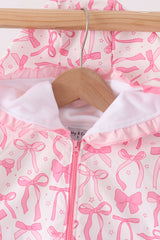 Pink Bow Ruffle Raincoat