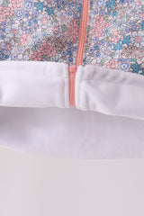 Multicolored Floral Ruffle Raincoat