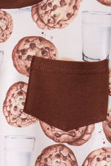 Brown Milk Cookie Print Pants Set