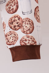 Brown Milk Cookie Print Pants Set