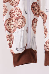 Brown Milk Cookie Print Romper