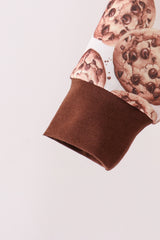 Brown Milk Cookie Print Romper