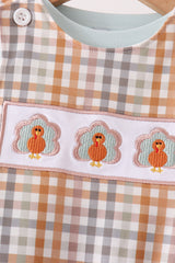 Sage Turkey Embroidery Plaid 2pc set