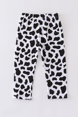 Cow print girl legging