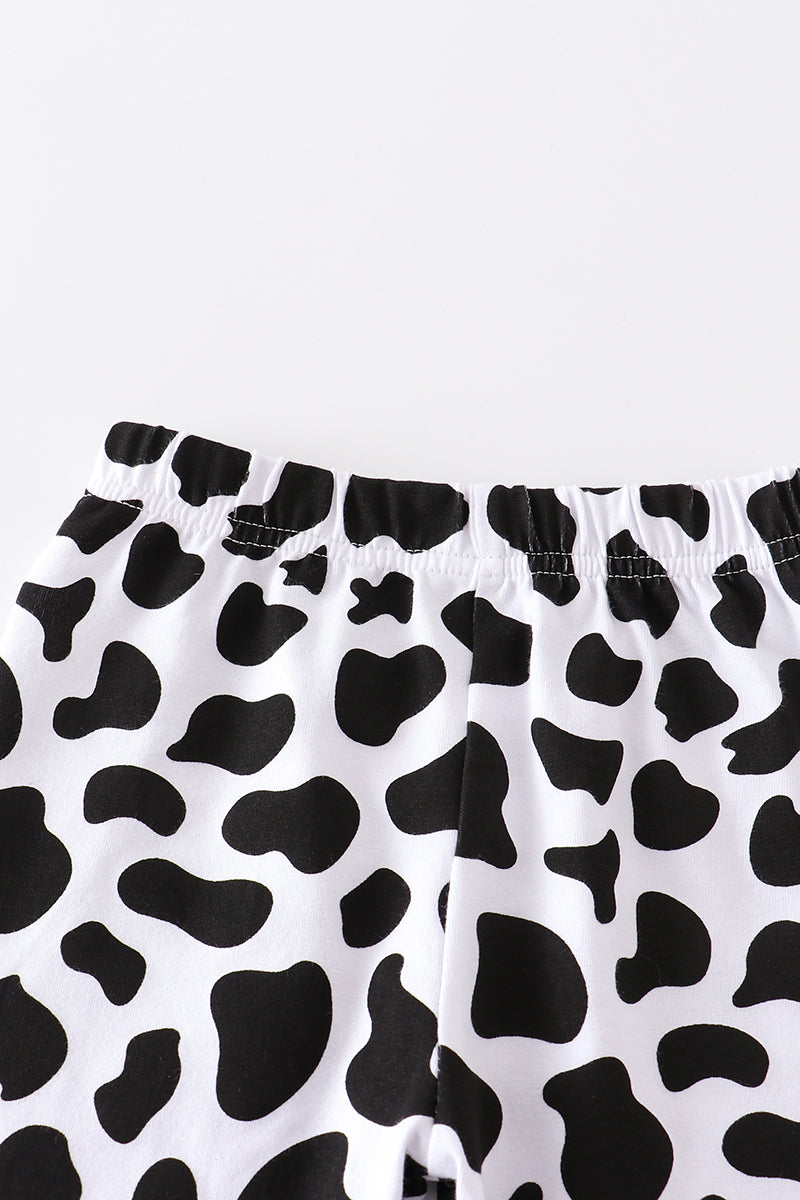 Cow print girl legging