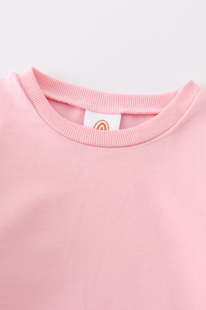 Peach ruffle sweatshirt