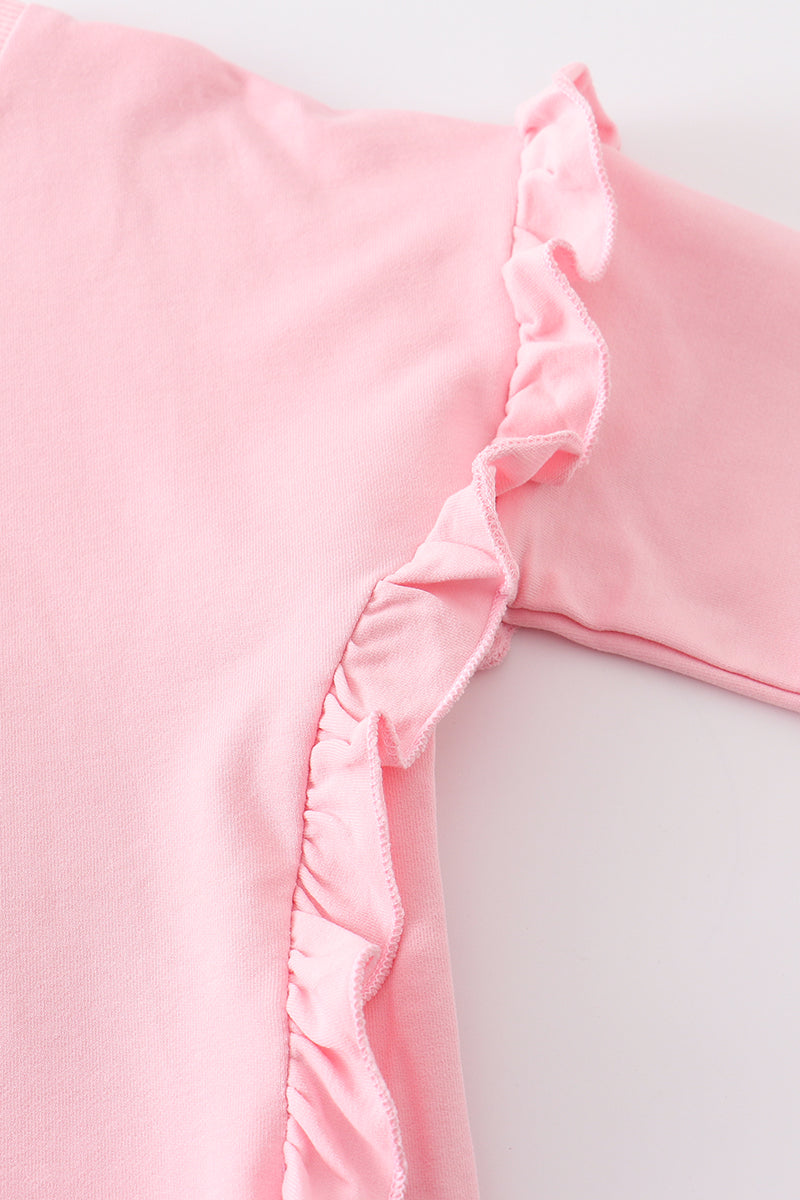 Peach ruffle sweatshirt – Honeydew USA