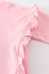 Peach ruffle sweatshirt