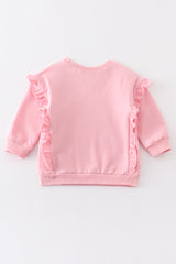 Peach ruffle sweatshirt