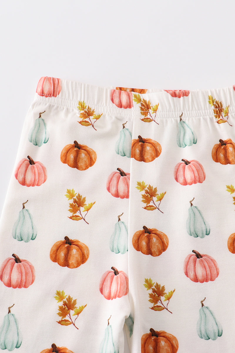 Pumpkin print pajamas set