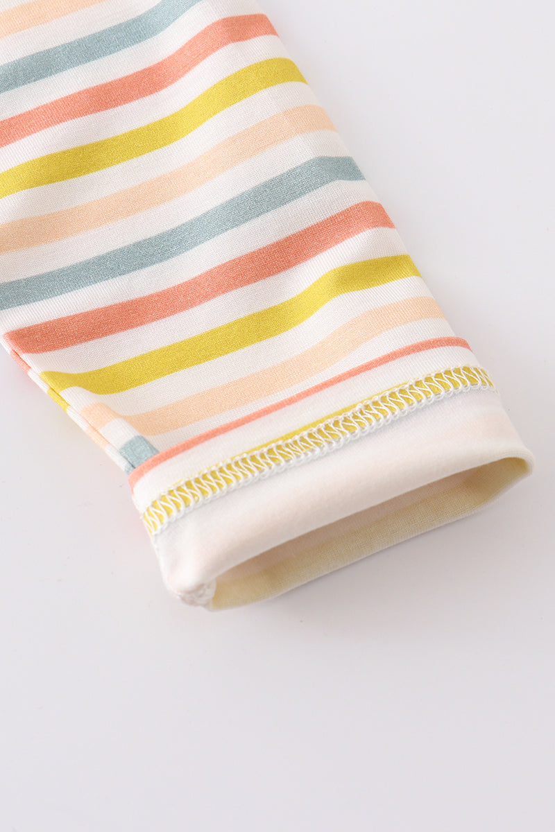 Multicolored stripe pajamas set