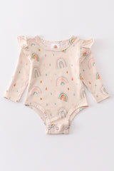 Rainbow ruffle baby onesie