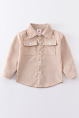 Beige corduroy button down shirt