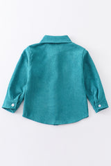 Teal corduroy button down shirt