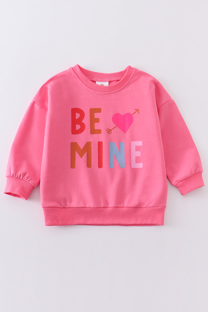 Magenta BE MINE girl sweatshirt