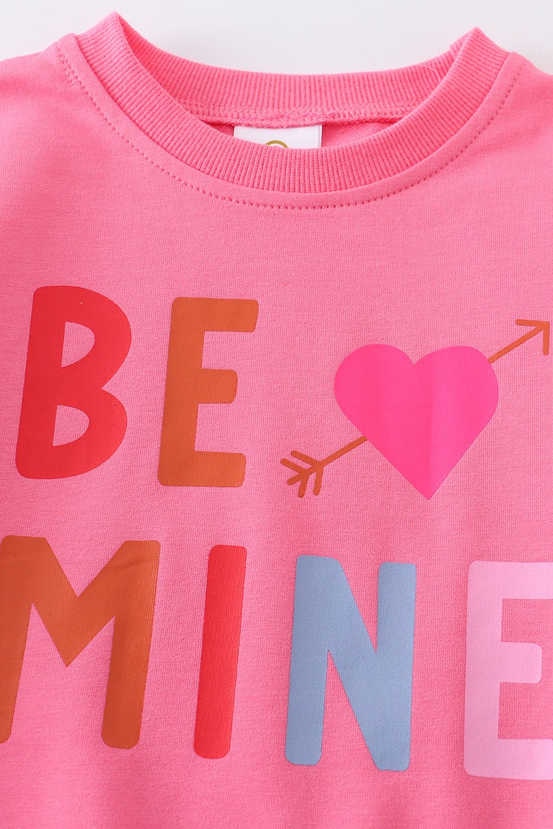 Magenta BE MINE girl sweatshirt